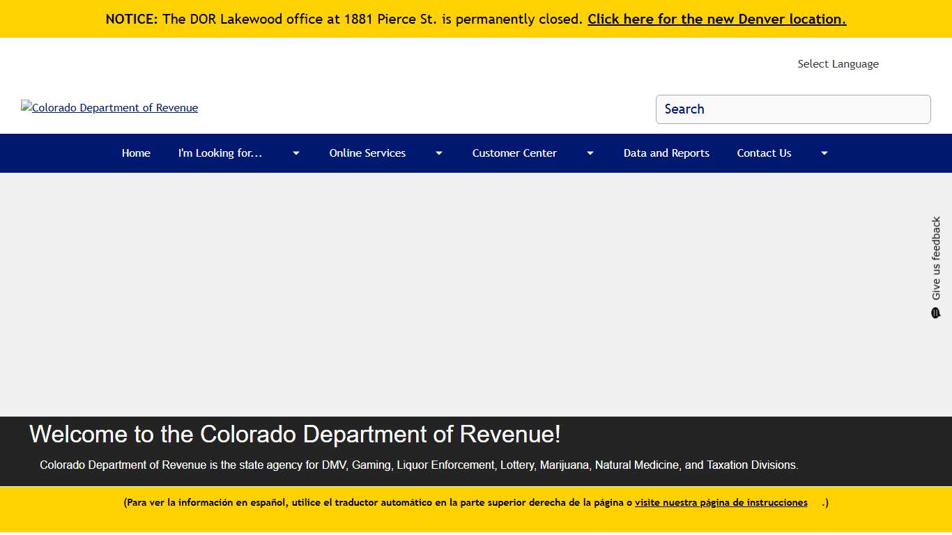 Home Colorado Department of Revenue